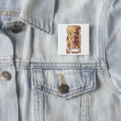Oude Egyptische godin Hathor Vierkante Button 5,1 Cm (In situ)