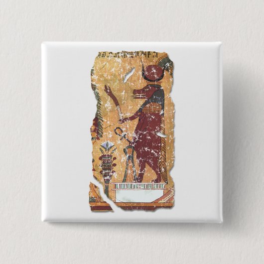 Oude Egyptische godin Hathor Vierkante Button 5,1 Cm (Voorkant)