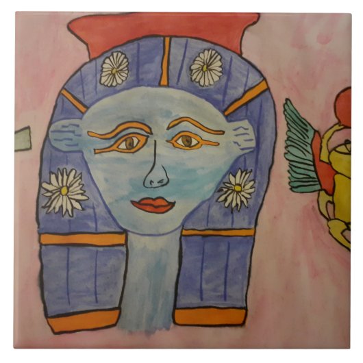 Oude Egyptische godin-keramische Tegel Tegeltje (Voorkant)