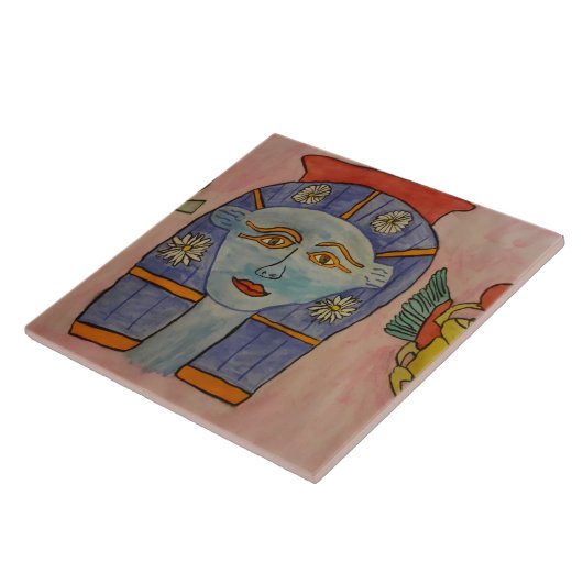 Oude Egyptische godin-keramische Tegel Tegeltje (Zijkant)