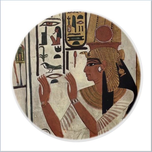Oude Egyptische godin Queen & Hieroglyphics Keramische Knop