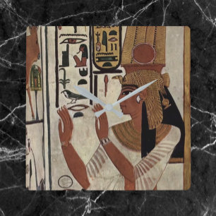 Oude Egyptische godin Square Wall klok
