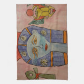 Oude Egyptische godin Tea Towel Theedoek (Verticaal)