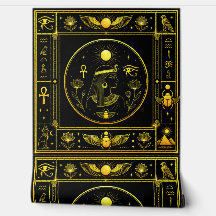 Oude Egyptische Godin Zwart Goud Heilige Symbolen