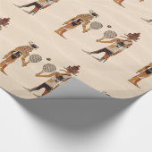Oude Egyptische gods Tennis Funny Wrapping Paper Cadeaupapier (Hoek)