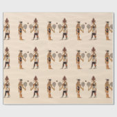 Oude Egyptische gods Tennis Funny Wrapping Paper Cadeaupapier (Vlak)