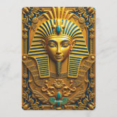 Oude Egyptische Gouden Trouwuitnodiging Kaart (Achterkant)