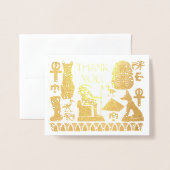 Oude Egyptische Graphics Collage Dank u Folie Kaarten (Voorkant met envelop)