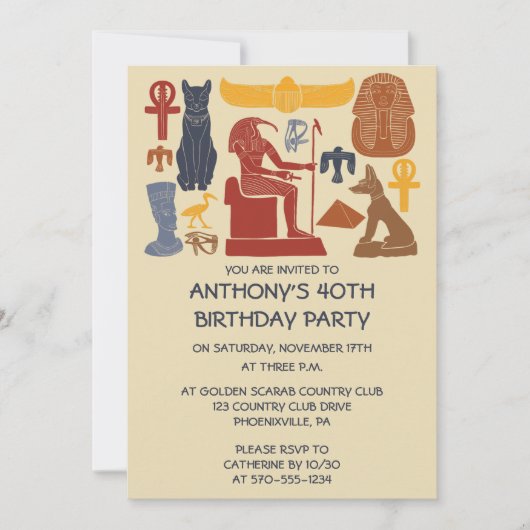 Oude Egyptische Graphics Collage Party Kaart (Voorkant)