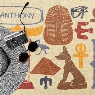 Oude Egyptische Graphics Thema Strandlaken