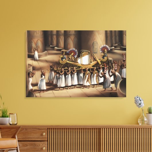Oude Egyptische Heilige Processie Fijne Kunstprint Canvas Afdruk (Insitu (Woonkamer))