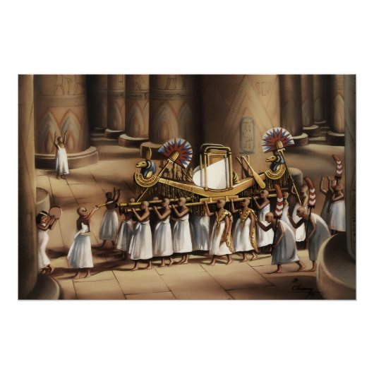 Oude Egyptische Heilige Processie Fijne Kunstprint Perfect Poster (Voorkant)