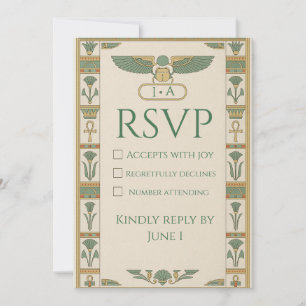 Oude Egyptische Heilige RSVP-kaart Kaart