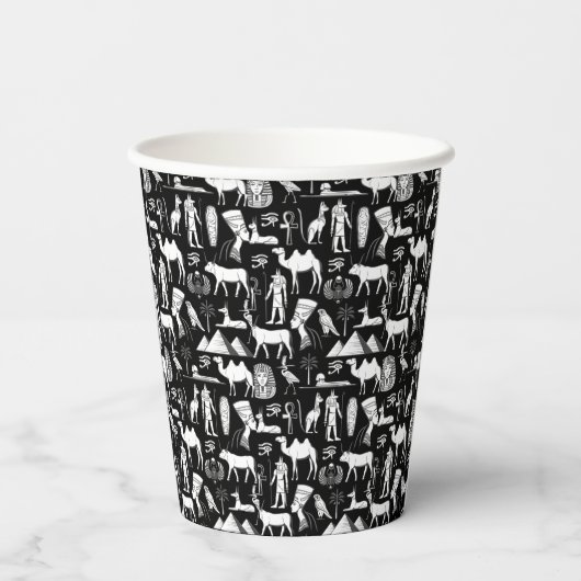 Oude Egyptische Hiërarchische symbolen Papieren Bekers (Achterkant)