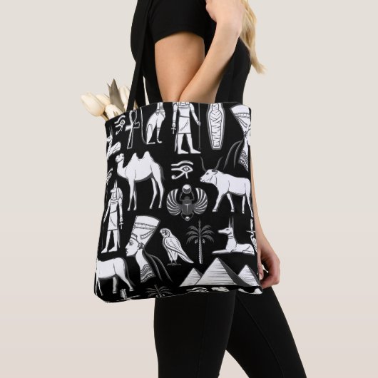 Oude Egyptische Hiërarchische symbolen Tote Bag (Dichtbij)