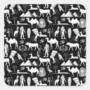 Oude Egyptische Hiërarchische symbolen Vierkante Sticker