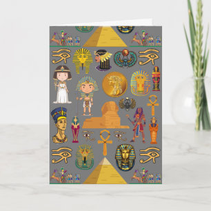 Oude Egyptische Hiëroglief -Patroon Farao  Kaart