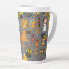 Oude Egyptische Hiëroglief -Patroon Farao  Latte Mok