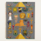 Oude Egyptische Hiëroglief -Patroon Farao Planner (Voorkant)