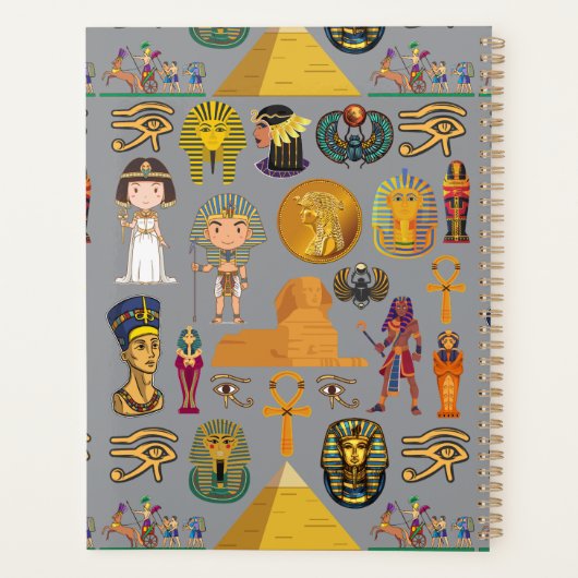 Oude Egyptische Hiëroglief -Patroon Farao Planner (Achterkant)