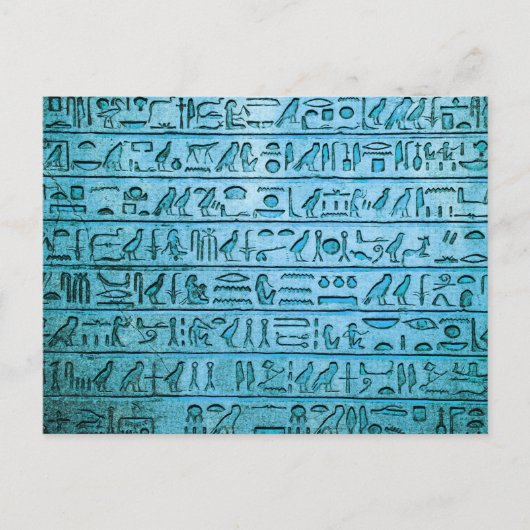 Oude Egyptische hiërogliefen blauw Briefkaart (Voorkant)