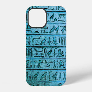 Oude Egyptische Hiërogliefen Blauwe iPhone 12 Hoes Hoesje