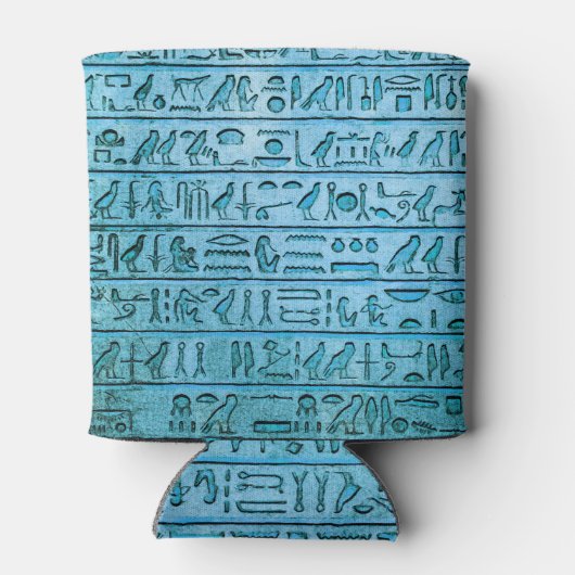 Oude Egyptische hiërogliefen Blauwe Koelbox Blikjeskoeler (Achterkant)