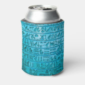 Oude Egyptische hiërogliefen Blauwe Koelbox Blikjeskoeler (Blikje Achterkant)