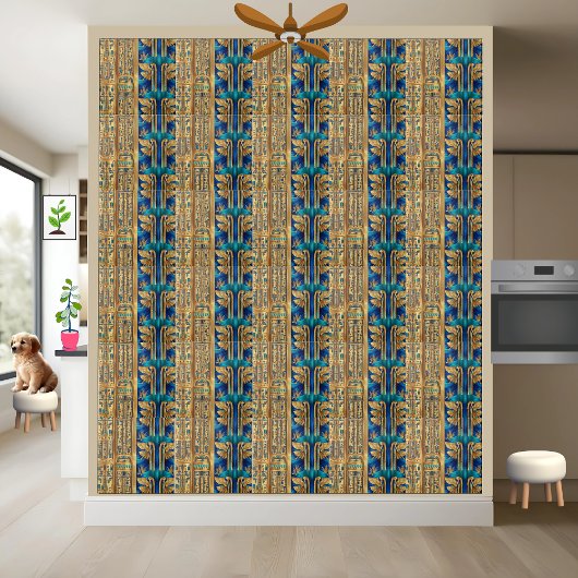 Oude Egyptische hiërogliefen en gevleugelde goden Tegeltje