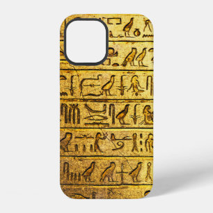 Oude Egyptische Hiërogliefen - Geel iPhone 12 Hoesje