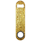Oude Egyptische Hiërogliefen Geel Speed Flessenopener (Voorkant)