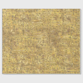 Oude Egyptische hiërogliefen Gold Cadeaupapier (Vlak)
