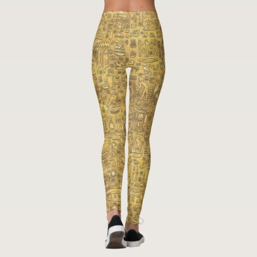 Oude Egyptische hiërogliefen Gold Leggings (Achterkant)