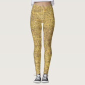 Oude Egyptische hiërogliefen Gold Leggings (Voorkant)