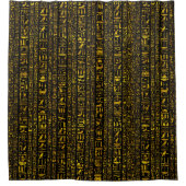 Oude Egyptische hiërogliefen goud en zwart kleur Douchegordijn (Voorkant)