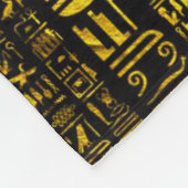 Oude Egyptische hiërogliefen goud en zwart kleur Fleece Deken (Hoek)