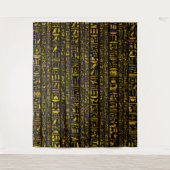 Oude Egyptische hiërogliefen goud en zwart kleur Wandkleed (Voorkant)