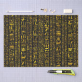 Oude Egyptische hiërogliefen goud zwart decoupage Tissuepapier (Craft)