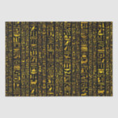 Oude Egyptische hiërogliefen goud zwart decoupage Tissuepapier (Voorkant)