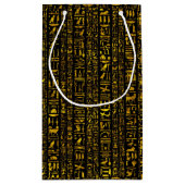 Oude Egyptische hiërogliefen goud zwart Klein Cadeauzakje (Achterkant)