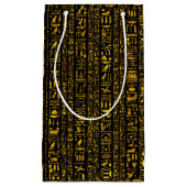 Oude Egyptische hiërogliefen goud zwart Klein Cadeauzakje (Voorkant)