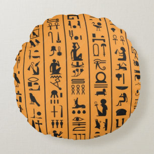 Oude Egyptische Hiërogliefen Gouden Kinderkamer De Rond Kussen