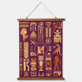 Oude Egyptische Hiërogliefen Hangend Wandkleed (Voorkant)