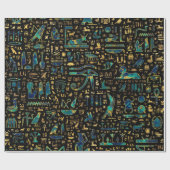 Oude Egyptische hiërogliefen Marmer en Gold Cadeaupapier (Vlak)