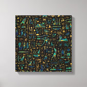 Oude Egyptische hiërogliefen Marmer en Gold Canvas Afdruk (Voorkant)