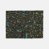 Oude Egyptische hiërogliefen Marmer en Gold Fleece Deken (Voorkant (Horizontaal))