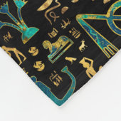 Oude Egyptische hiërogliefen Marmer en Gold Fleece Deken (Hoek)