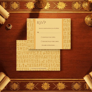 Oude Egyptische Hiërogliefen Motieven Egyptische T RSVP Kaartje