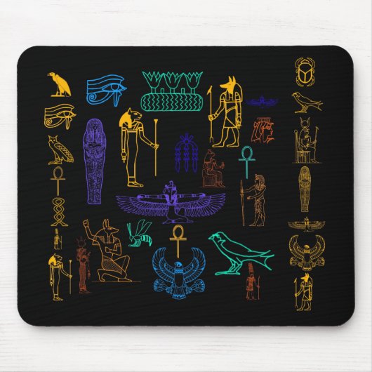 Oude Egyptische hiërogliefen Mousepad Muismat (Voorkant)