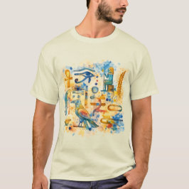 Oude Egyptische Hiërogliefen Oog van Horus & Ankh  T-shirt